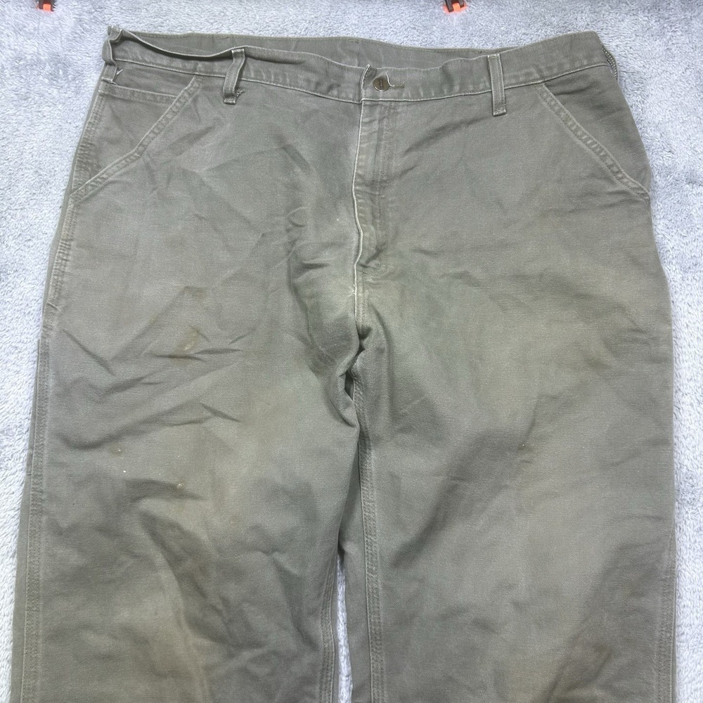 Carhartt Pants Mens 42x30 Moss Green Carpenter Dungaree Canvas Duck B11 MOS - Picture 4 of 15